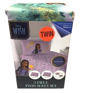 Disney WISH 3 Piece Twin Sheet Set Microfiber Lilac Green